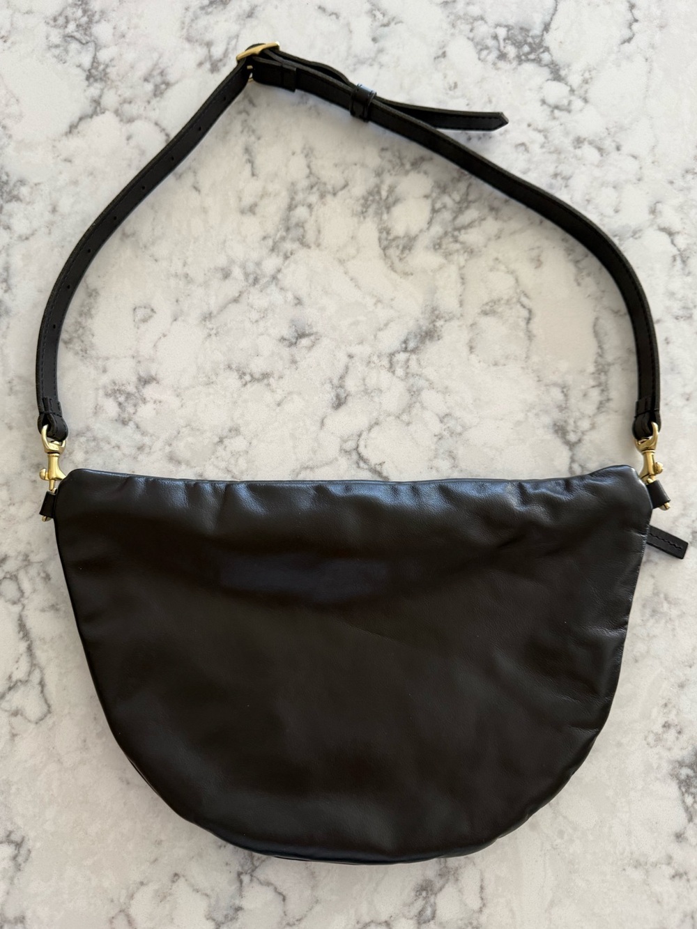 Clare V Grande Fanny Pack in Black Nouveau Leather - Picture 5 of 13